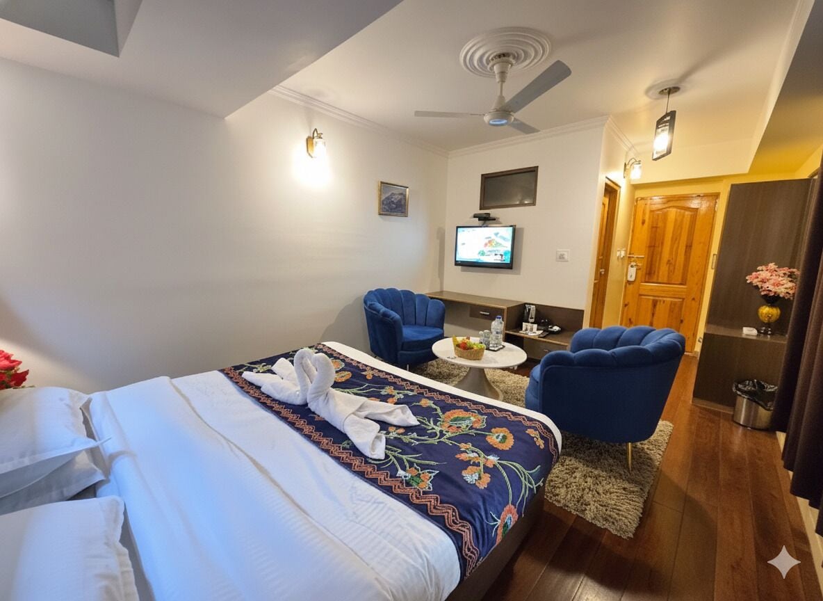 华丽双人房, 城市景观 | 埃及棉床单、高档床上用品、羽绒被、加厚床垫