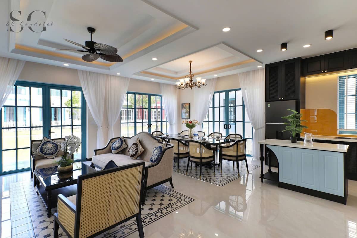 Deluxe Villa, 3 Bedrooms, Patio, Garden View | Living area | 35-inch LCD TV with cable channels