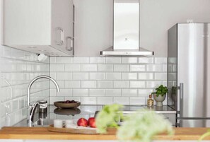 Superior Apartment, Balcony, River View | Private kitchen | Fridge, microwave, stovetop, coffee/tea maker