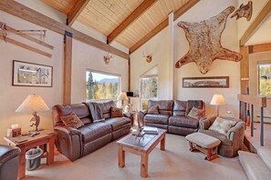 TV connectée, cheminée, chaîne hi-fi, espaces bureaux