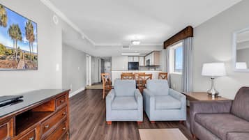 Family Suite | Living area | 50-inch LCD TV with cable channels