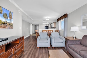 Family Suite | Living area | 50-inch LCD TV with cable channels