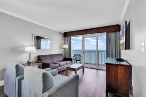 Family Suite | Living area | 50-inch LCD TV with cable channels