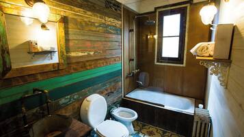 Design Apartment | Bathroom | Hair dryer, towels, soap, shampoo