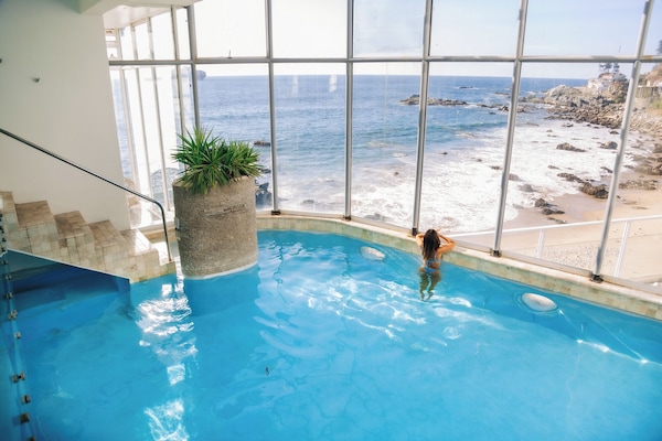 Indoor pool, sun loungers