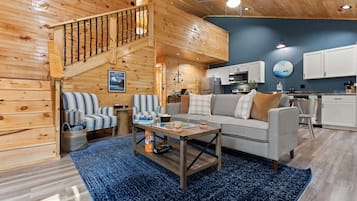 Smart TV, fireplace, table football