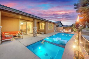 Outdoor pool, a heated pool
