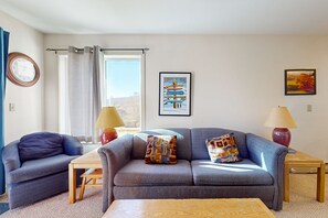 Televisión, chimenea, reproductor de DVD