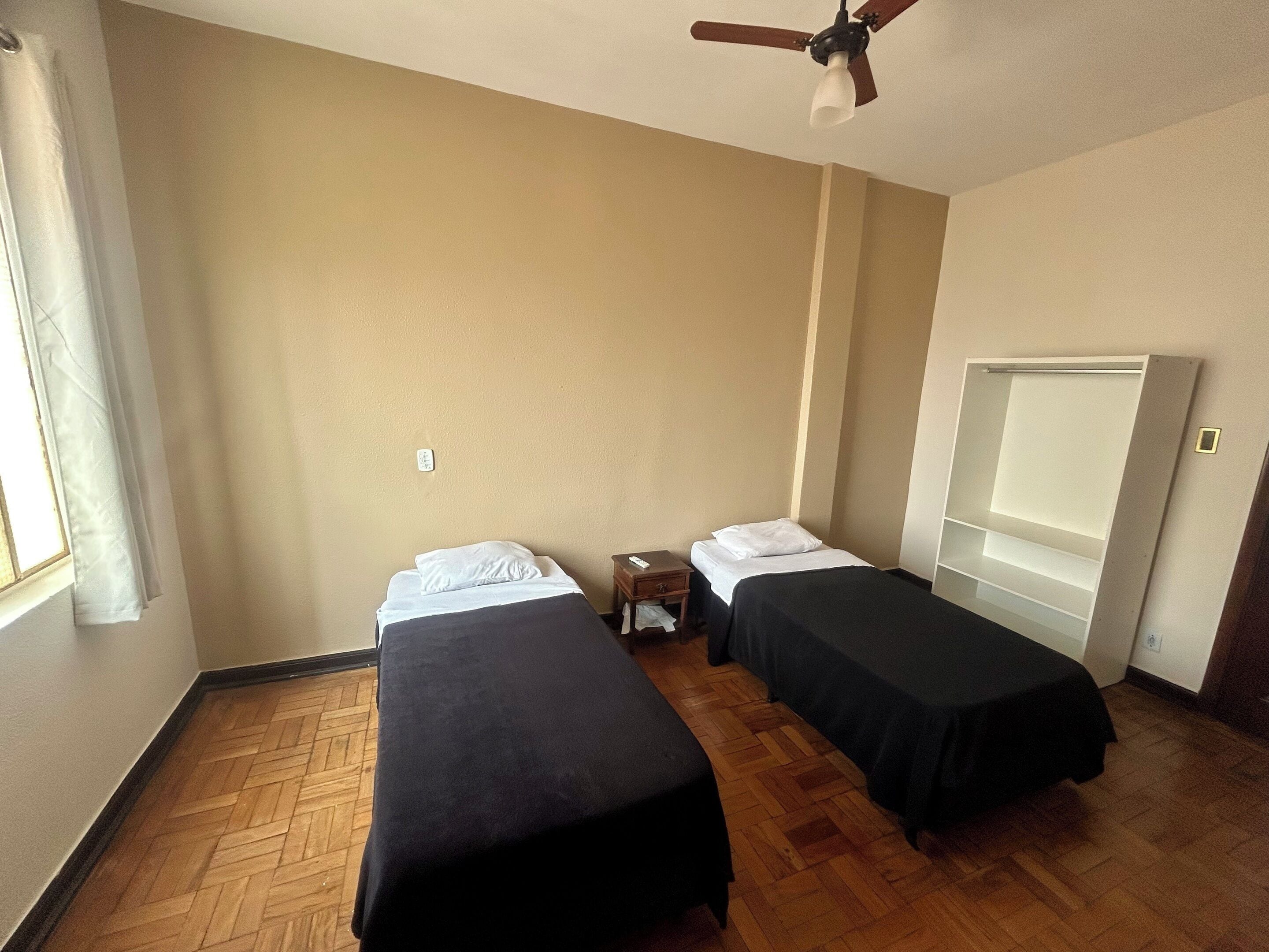 Laptop workspace, free WiFi, bed sheets