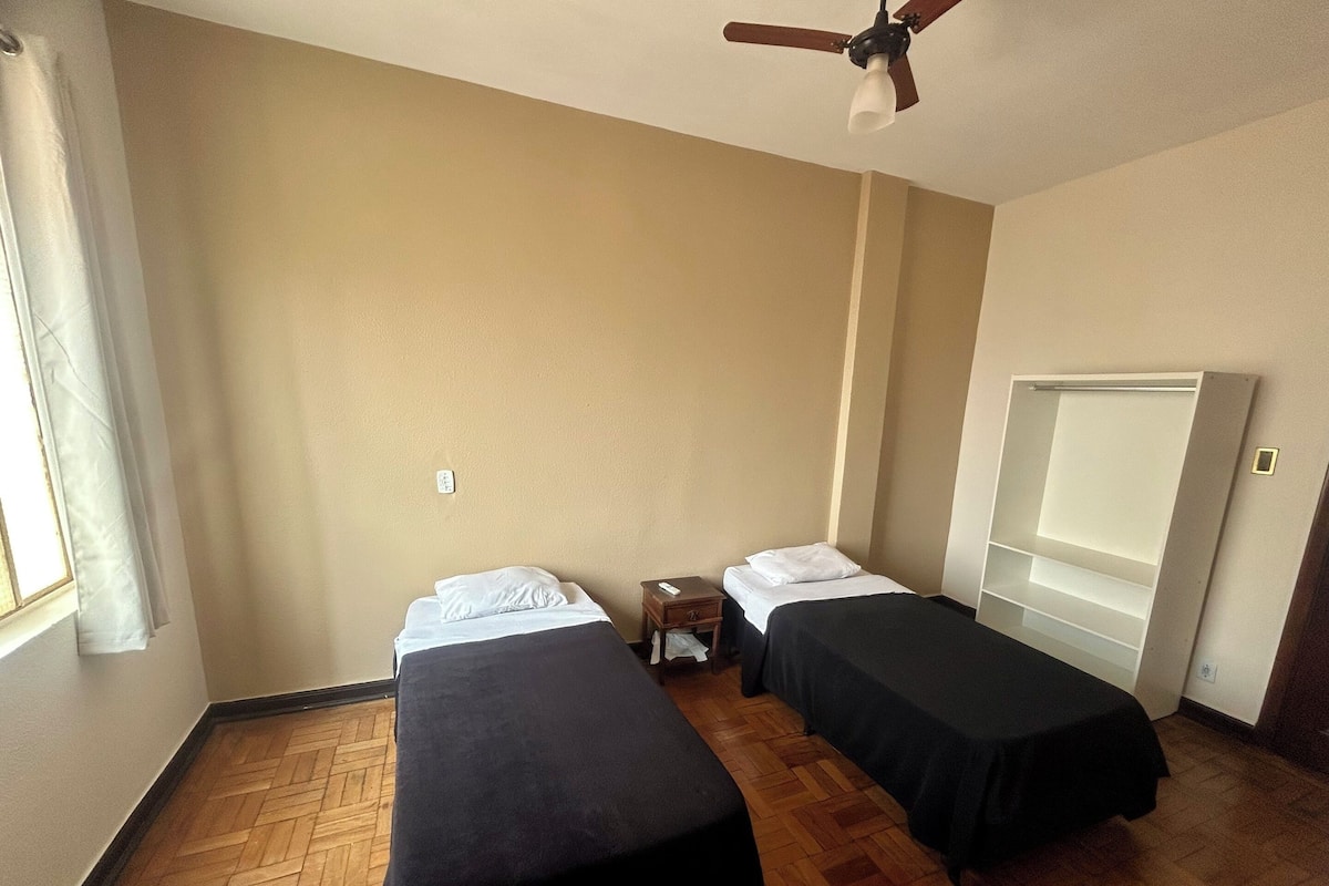 Laptop workspace, free WiFi, bed sheets