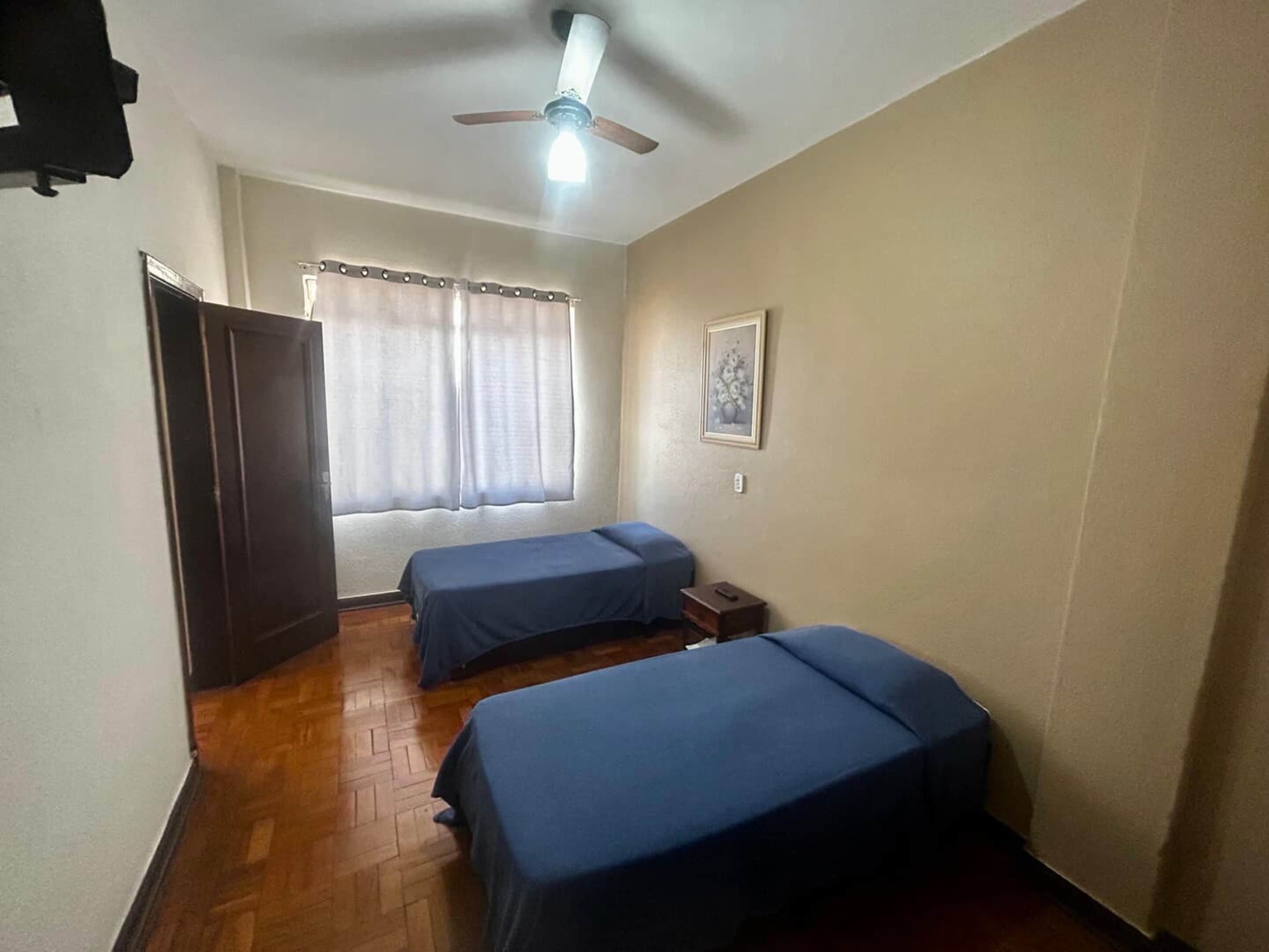 Laptop workspace, free WiFi, bed sheets