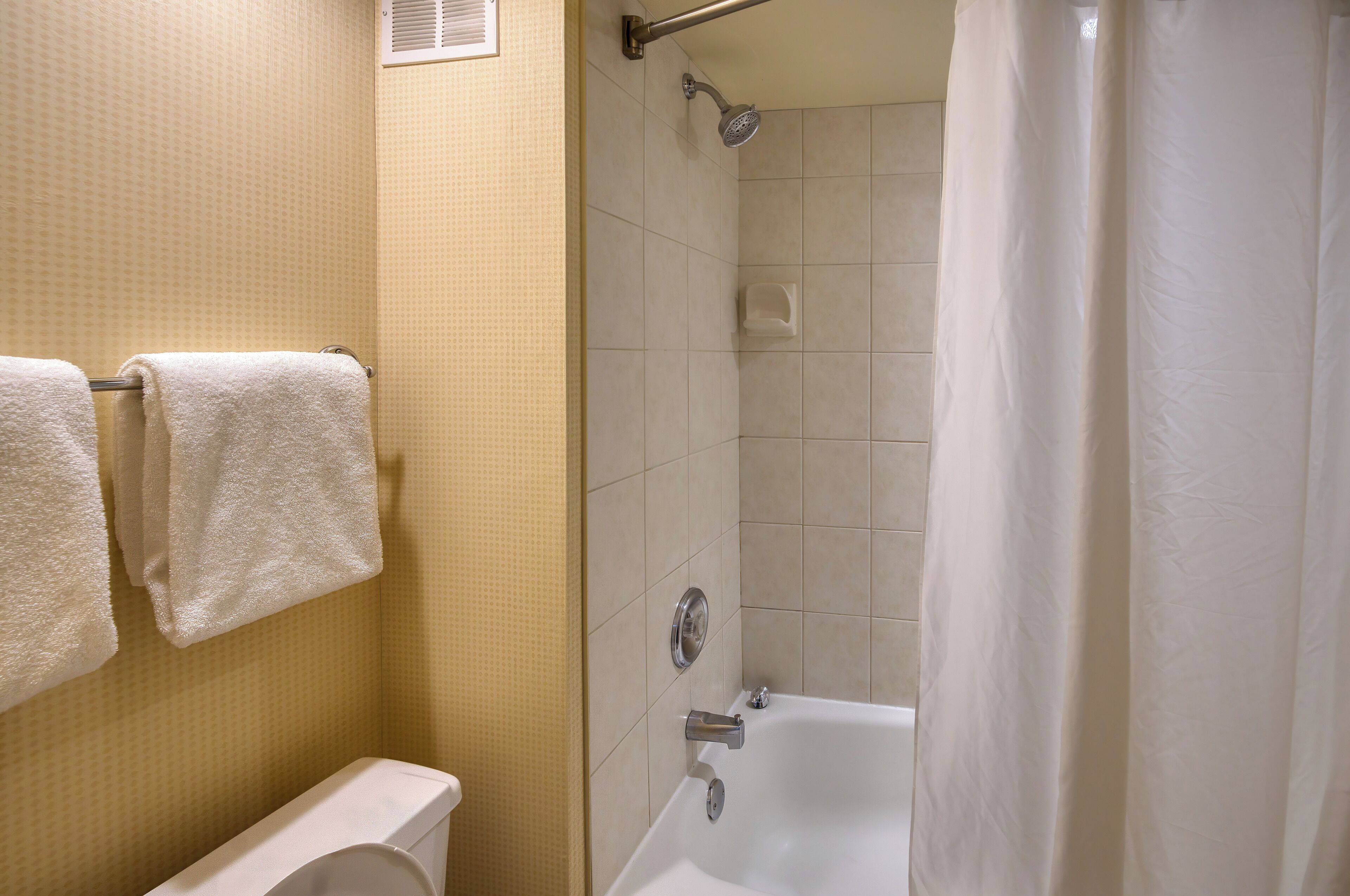 Haartrockner, Handtücher, Seife, Toilettenpapier