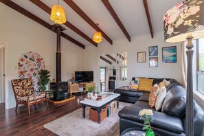 تلفزيون، مدفأة، كُتُب