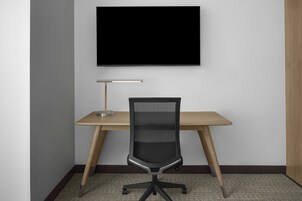 In-room safe, desk, laptop workspace, blackout curtains