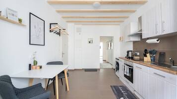 Superior Apartment, 1 King Bed with Sofa bed, Non Smoking, Kitchen | Private kitchen | Fridge, oven, stovetop, dishwasher