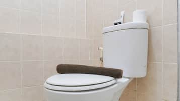 Studio Deluxe | Salle de bain | Douche, articles de toilette gratuits, serviettes fournies, savon