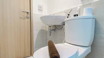 Deluxe Apartment | Bathroom | Shower, free toiletries, towels, soap