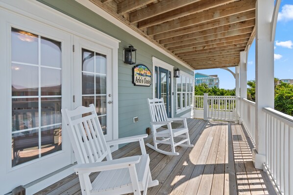 Terrace/patio - "Arlo's Oasis" 4 Bedroom, 4.5 Bathroom Second Row Home w/ PRIVATE POOL! (Holden Beach)