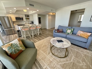 Condo, 3 Bedrooms | Living area | Smart TV - 1703 Brighton, Newly Remodeled Condo With Full Access! 3 Bedroom Condo (Myrtle Beach)