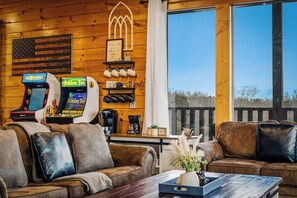 Interior - Stunning views! 6-bedroom cabin w/arcade, pool table, hot tub, foosball & more! (Sevierville)