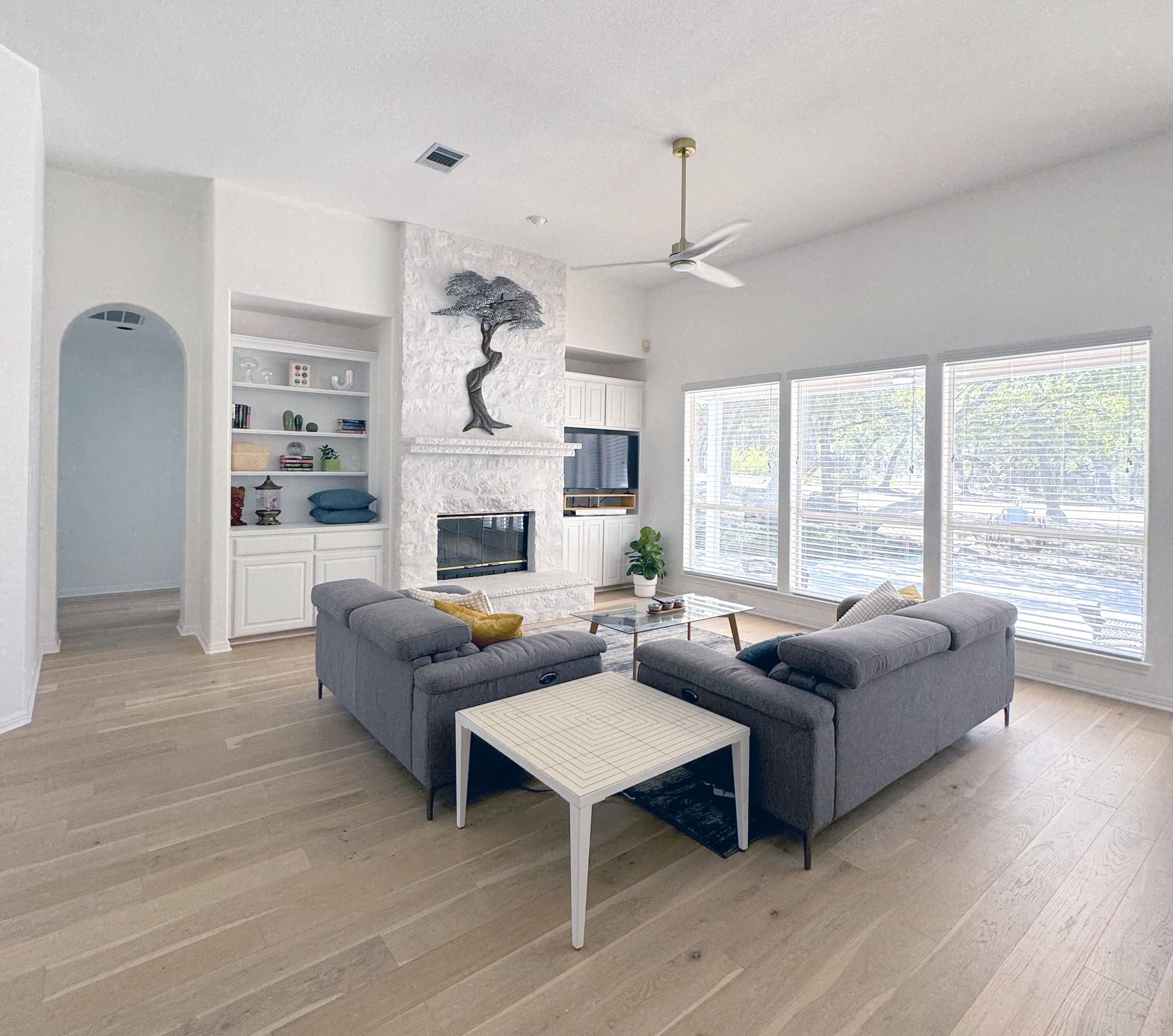 Smart TV, fireplace