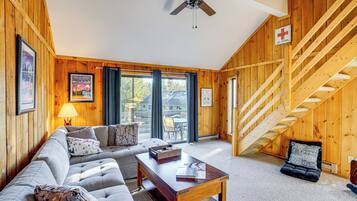 Televisión y chimenea