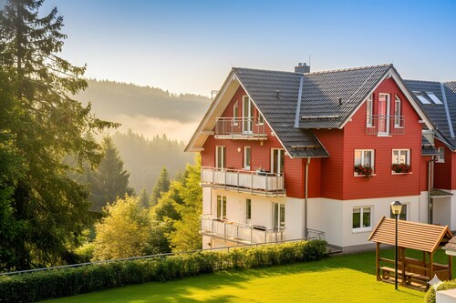 Ferienwohnung Tannenblick 3-4" mit Bergblick, Balkon und Wi-Fi