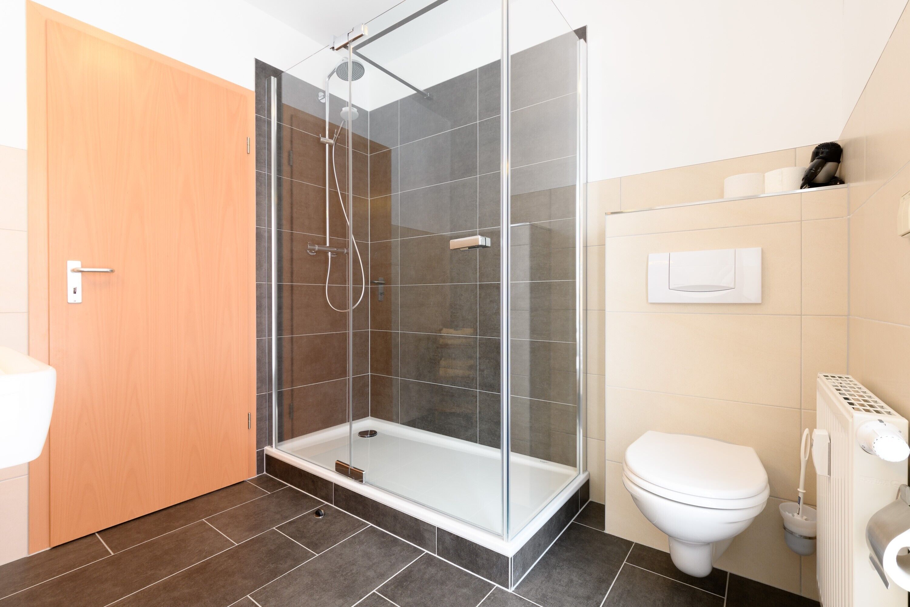 Dusche, Haartrockner, Handtücher