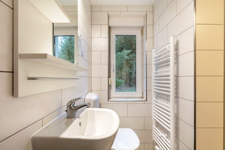 Shower, hair dryer, towels. Apartment “Island of Relaxation Bungalow” with Private Terrace, Garden & Wi-Fi
