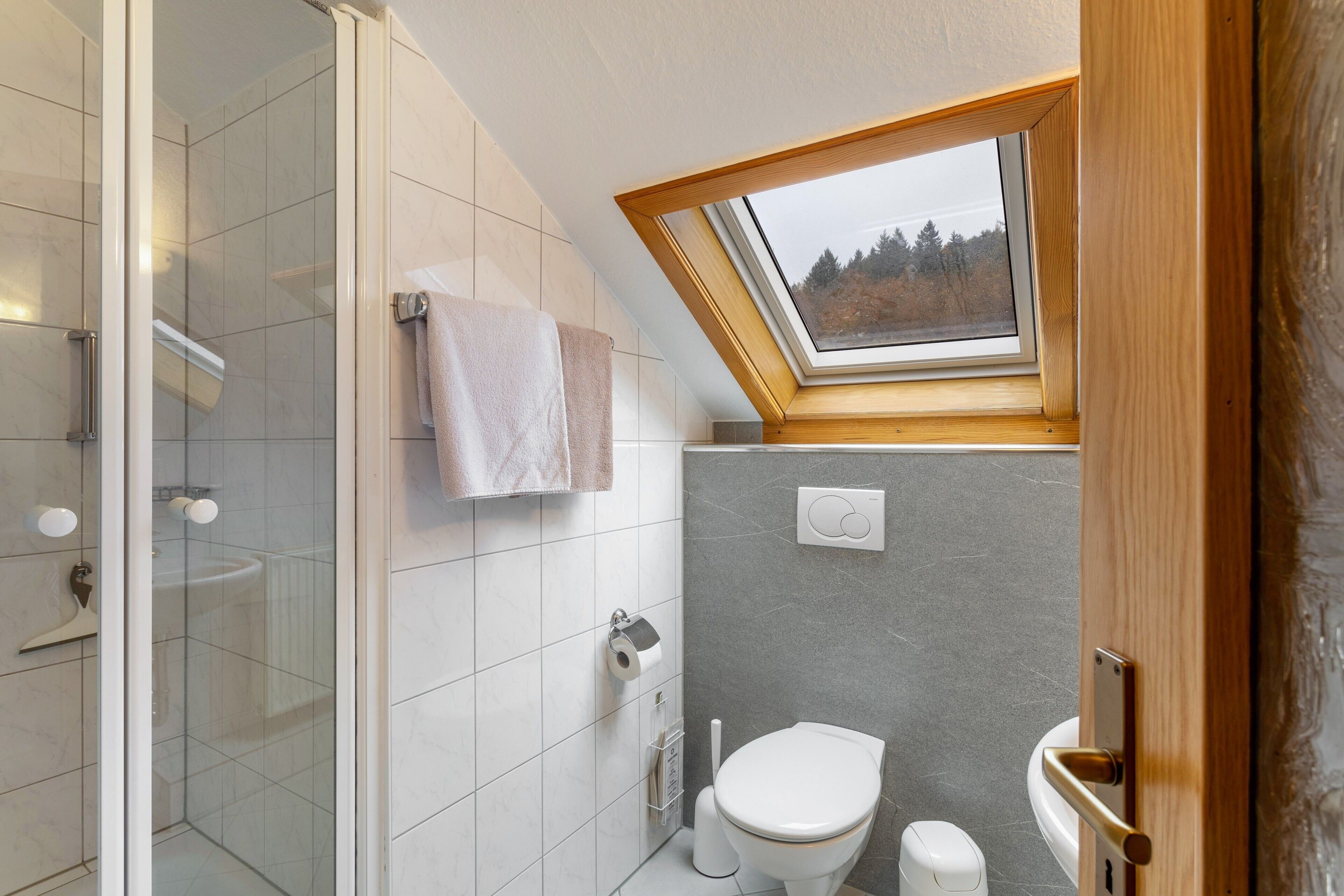 シャワー、ヘアドライヤー、タオル