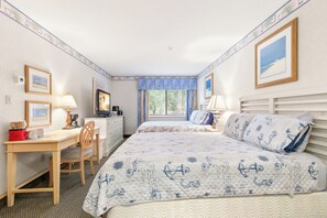 2 bedrooms, desk, iron/ironing board, travel crib