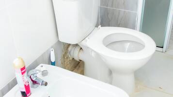 Dusj, toalettartikler (inkludert), hårføner og håndklær