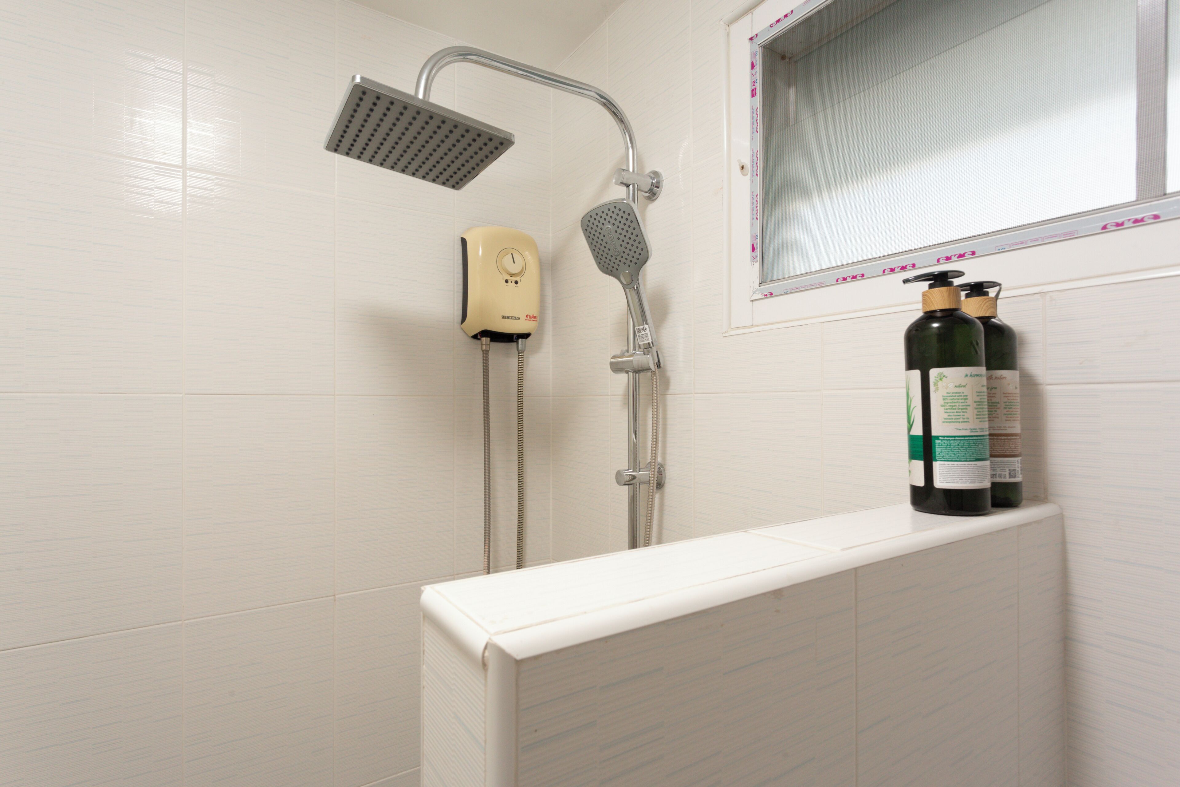 Shower, rainfall showerhead, hair dryer, bidet