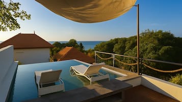 Deluxe-Penthouse, 1 Schlafzimmer, eigener Pool, Meerblick | Eigener Pool