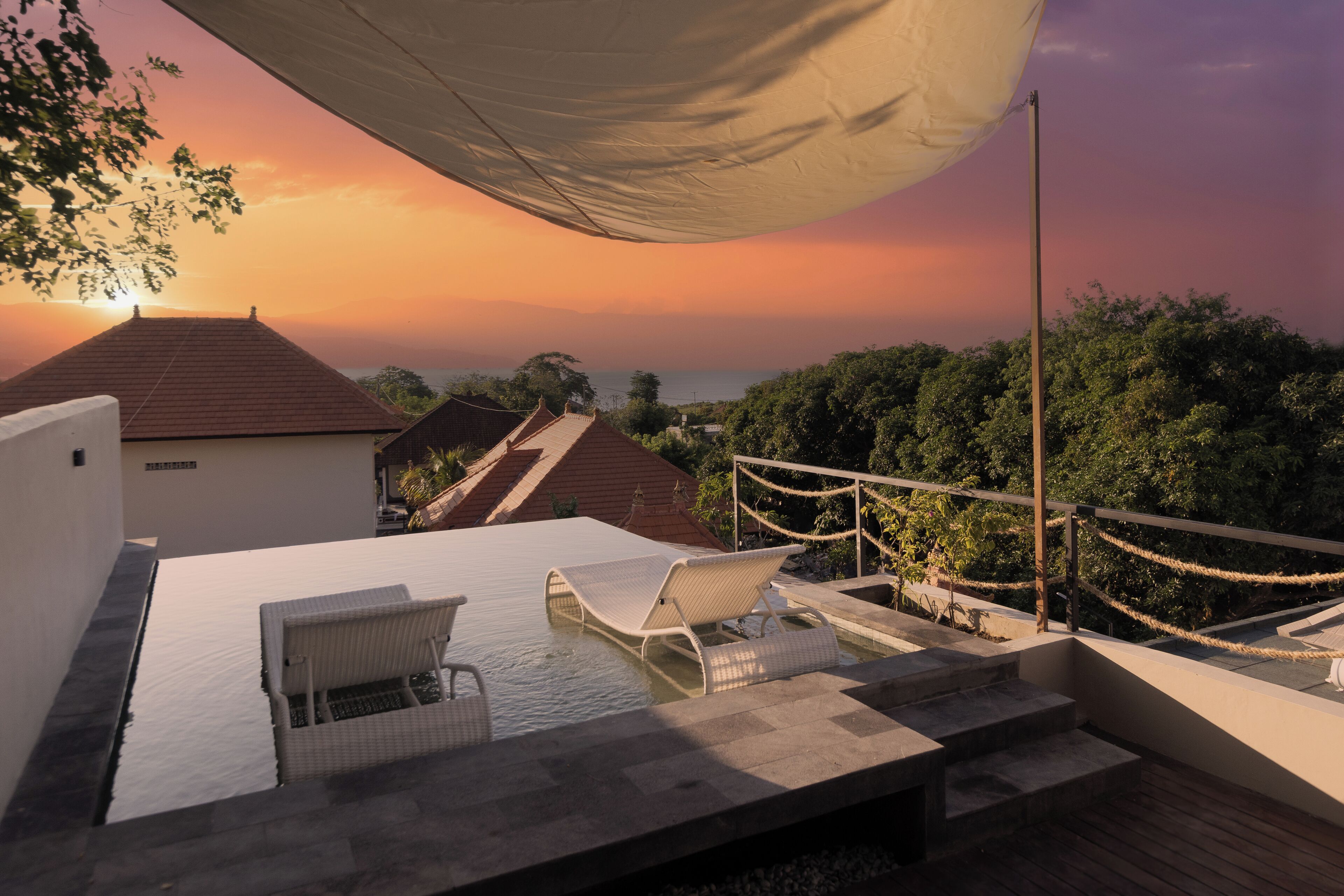 Penthouse Deluks, 1 kamar tidur, kolam renang pribadi, pemandangan samudra | Kolam renang pribadi