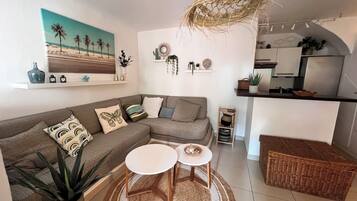 Televisie, een tafeltennistafel en boeken