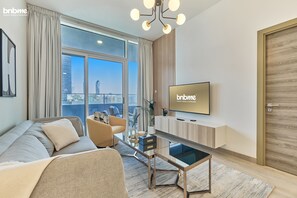Luxury Apartment, 1 Bedroom, Balcony | Living room