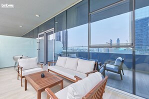 Deluxe Apartment, 1 Bedroom, Balcony | Balcony - bnbme | Bloom Heights | 1 BDR (Dubai)