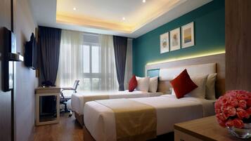 Ropa de cama de alta calidad y minibar