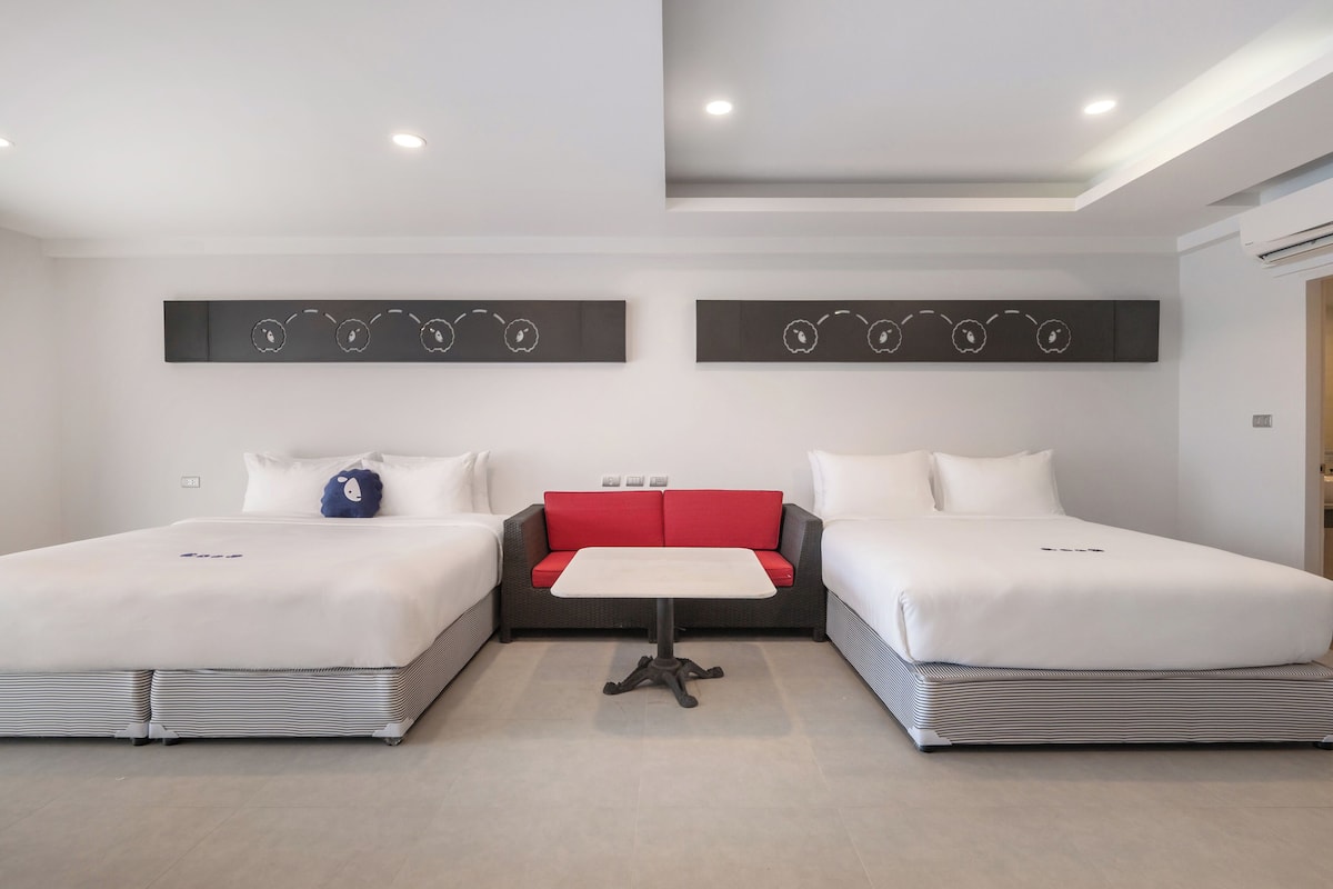 Firemannsrom – familie | Minibar, skrivebord, wi-fi (inkludert) og sengetøy