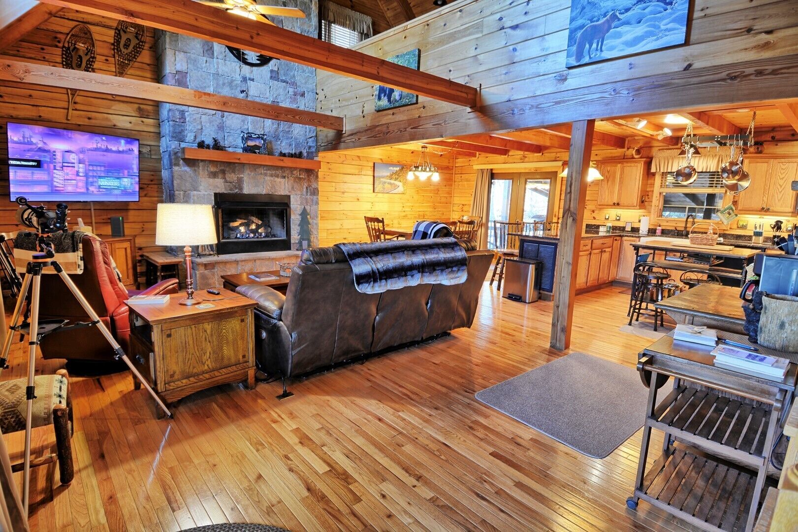 Smart TV, fireplace, video games, table football