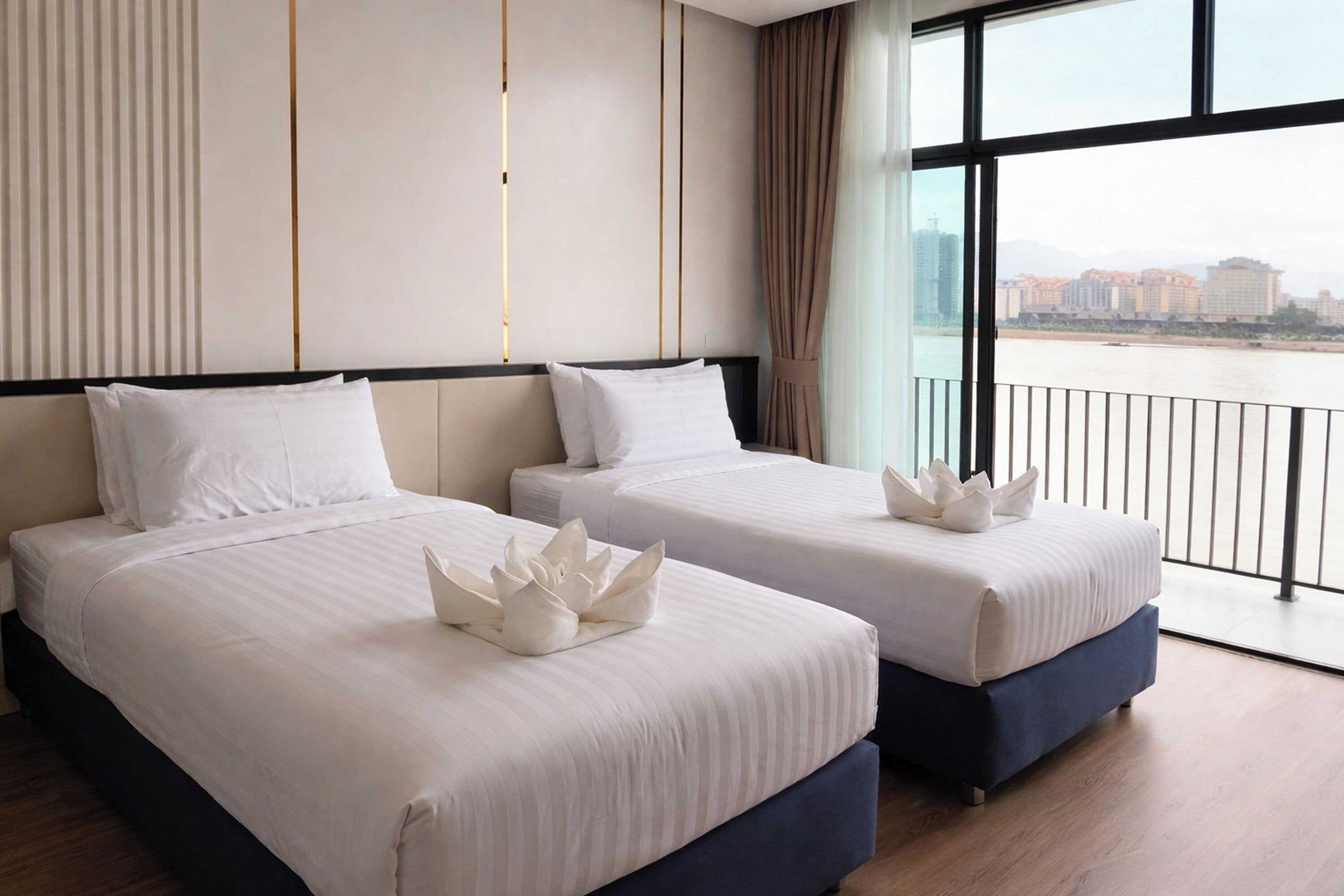 Superior Twin Room, River View | Hypo-allergenic bedding, desk, iron/ironing board, free WiFi