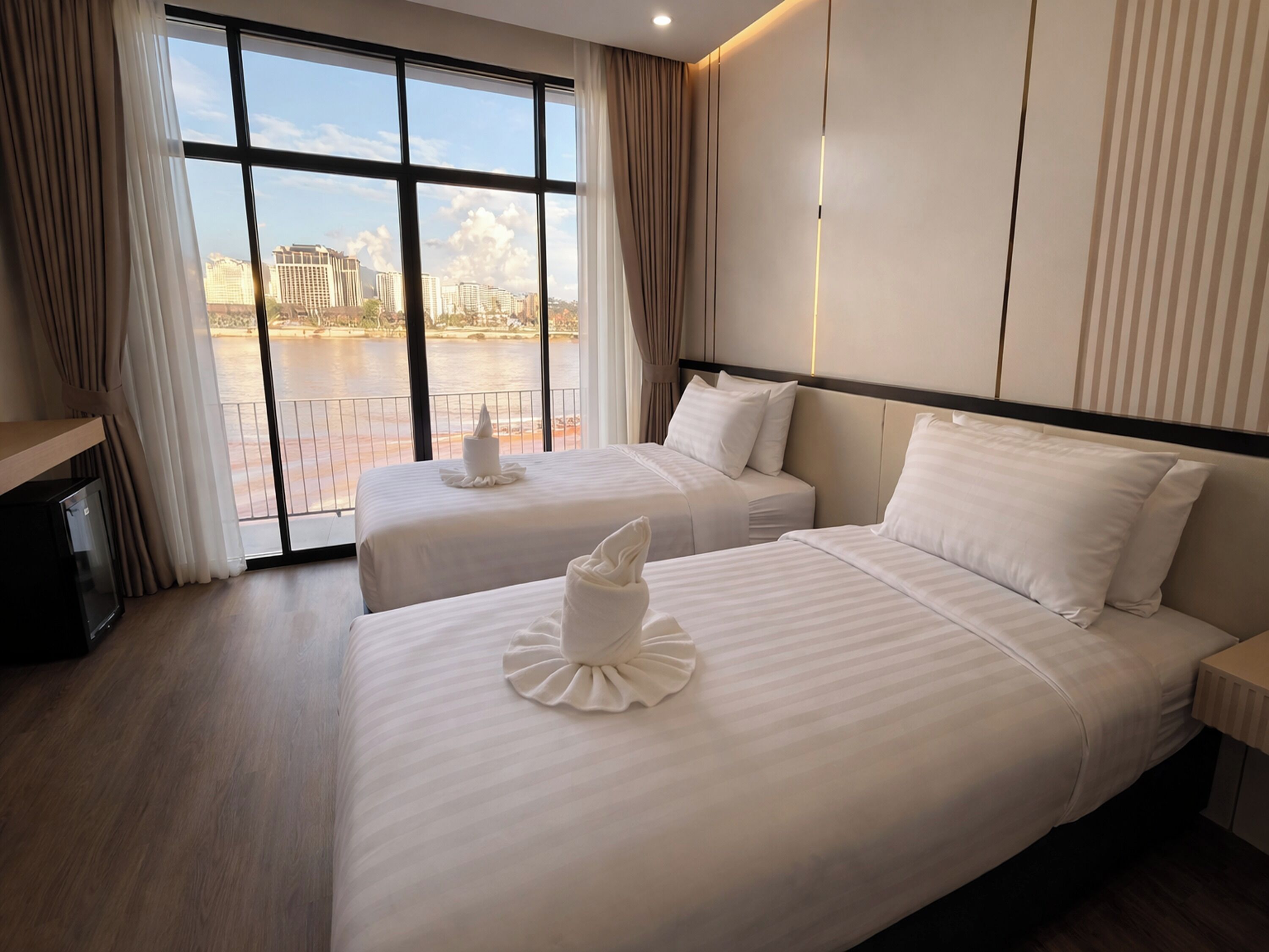 Superior Twin Room, River View | Hypo-allergenic bedding, desk, iron/ironing board, free WiFi