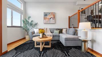 TV, fireplace, offices