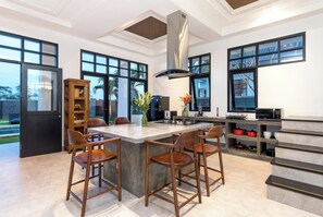 Luxury Villa, Pool View, Poolside | Family dining