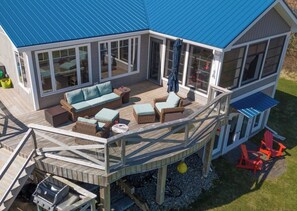 Terrace/patio - Plover Dunes: Modern, family/golf beachfront retreat on breathtaking P.E.I. (Morell)