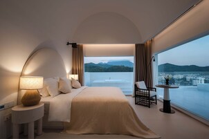 Habitación Premium doble, vistas al mar | Ropa de cama de alta calidad, minibar, wifi gratis y ropa de cama