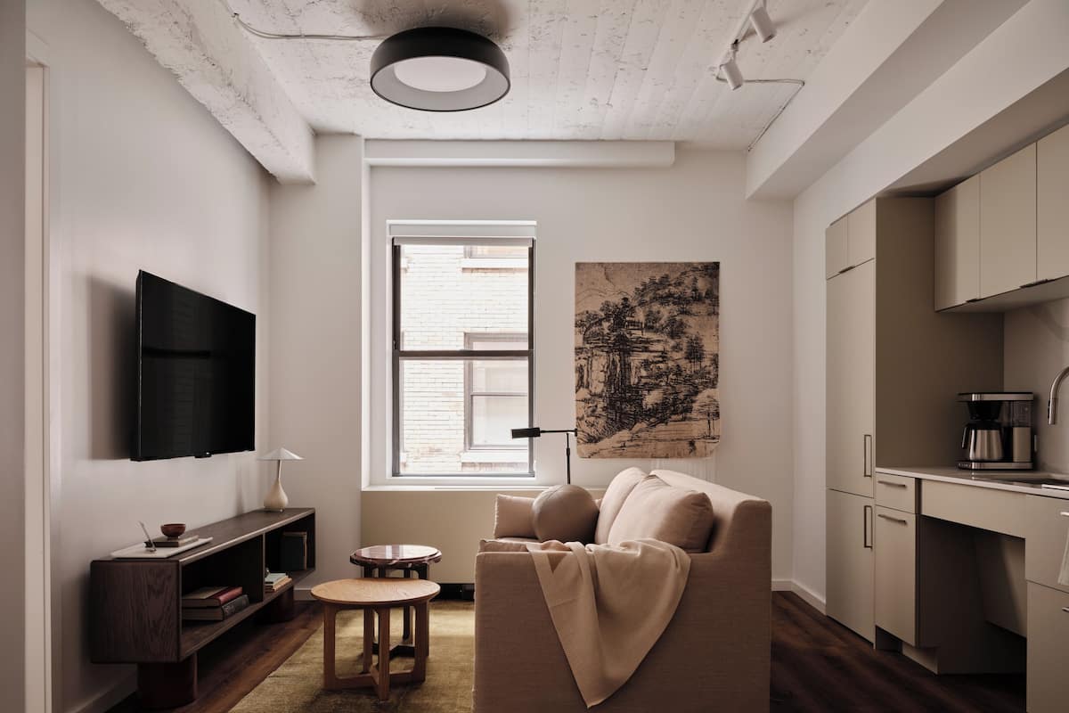 55-inch flat-screen TV with digital channels, streaming services