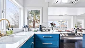 Family House, Courtyard View | Private kitchen | Coffee/tea maker, electric kettle