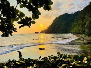 On the beach, sun-loungers, beach towels - Stylish Condo with Stunning View in Los Suenos (Herradura)